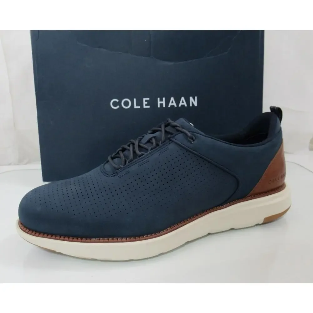 Cole Haan Grand Atlantic Textured Sneaker Shoes Navy Blazer Nubuck Size 10.5